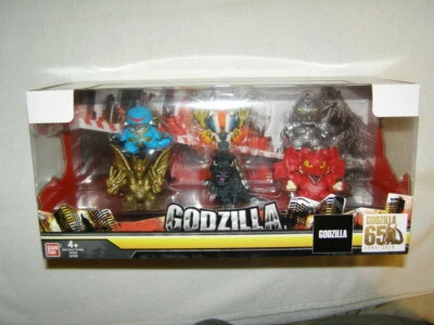 Godzilla Bandai 65th Anniversary mini figure set of 6 2019 - Image 1 of 2