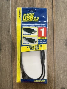 Jackson USB 2.0 Type A Male to Mini USB Type B Connecting Cable 1 Meter - Picture 1 of 1