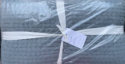 Pottery Barn Pickstitch Quilt- Full/ Queen - Sonoma Blue - New - Image 1 of 4