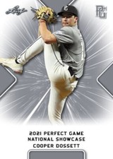 "MINT" COOPER DOSSETT 2021 LEAF PERFECT GAME ALL-AMERICAN ROOKIE CARD #158