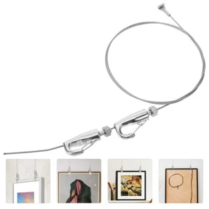 1 Set of Wire Rope Hanger Aluminium Alloy Picture Frame Hanging Wire Photo - Picture 1 of 12
