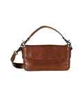 Frye B7712 Womens Cognac Leather Melissa Baguette Crossbody Bag 10X2.5X5.5 In