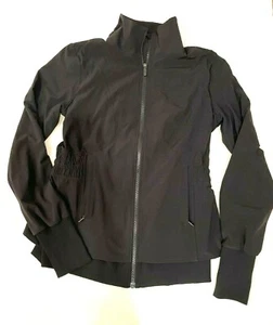NUEVO SIN ETIQUETAS Lululemon Chaqueta Ligera Suave Negra con Cordón Cintura 10 - Imagen 1 de 4
