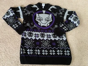 Marvel Black Panther Size XS Wakanda Knit Sweater Ugly Christmas black purple - Picture 1 of 8