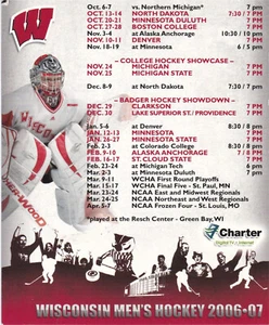 Calendario imán de hockey Wisconsin Badgers 2006-07 - Imagen 1 de 1