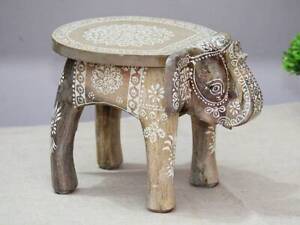 Indian natural wood elephant shape decorative stool, wooden elephant 