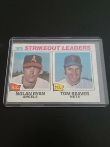 1977 Topps #6 Strikeout Leaders Tom Seaver and Nolan Ryan - Picture 1 of 2