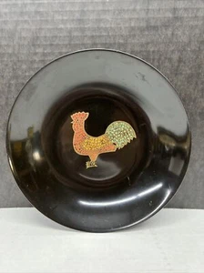Couroc of Monterey,  MCM Round tray Dish Rooster Pattern! ‘50s-‘60s 7.75” - Picture 1 of 5