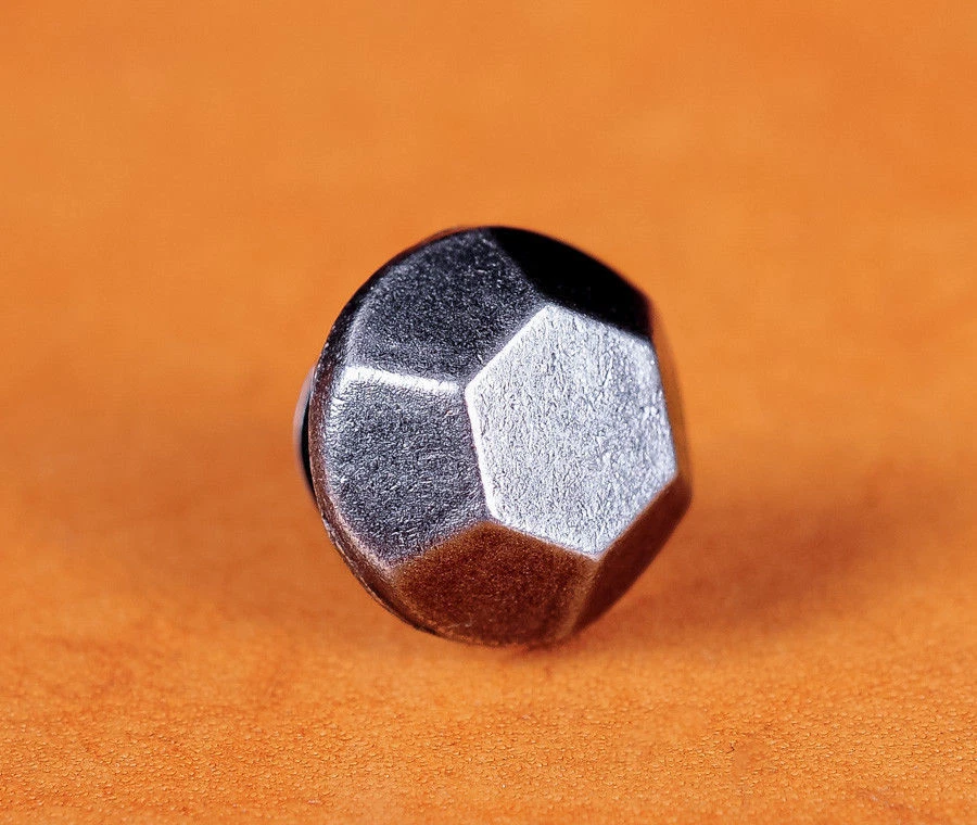50pc10MM Antique Silver Hexagon Flat Fast Rivet Leathercraft Studs Decorative - Image 1 of 4
