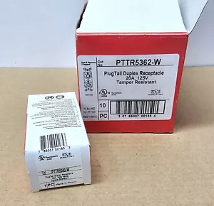Case Of 10 ~ Legrand PTTR5362 Plug Tail Duplex Receptacle 20A ~ WHITE ~ New - Picture 1 of 2