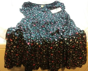 Mudd Girls Babydoll Dress Size 16 Button Front Cap Short Sleeves Black Dress NWT - Picture 1 of 12