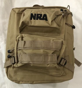 NRA Backpack Tactical Hunting 4 Zippered Pockets Tan 14.5"x12"x5.5" * Free S/H * - Picture 1 of 9