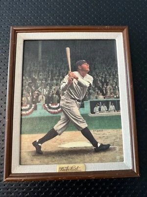 Бейсбольный мяч Yankees Бейб Рут 1932 «The Called Shot» 1993 Bradford Museum в рамке - Изображение 1 из 2