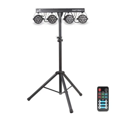 ETEC LED PARTYBAR 3 Scheinwerfer RGBW Stativ Fernbedienung DJ Party Club Disco - Bild 1 von 4