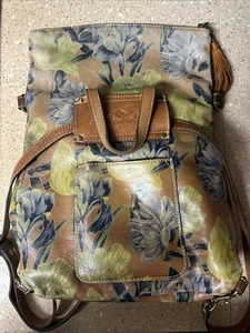 Leather Patricia Nash Luzille Convertible Backpack Purse Enlightened Garden Rare - Picture 1 of 24