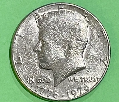 1976 Kennedy Half $ coin Occluded Bubble Error, Smooth Edge, Doubling Die Breaks - Image 1 of 4