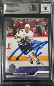 Mason Lohrei Signed 2023 UD #497 Young Guns BAS Autograph Grade 10 Rookie Card - Picture 1 of 2