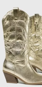 Gold Metallic Cowboystiefel Damen Größe 41 Cowgirl Konzert Boho Western Country - Bild 1 von 14