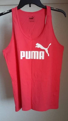 Camiseta sin mangas Puma para mujer talla L cuello redondo entrenamiento atlético rojo/blanco logotipo Foto 1 de 4