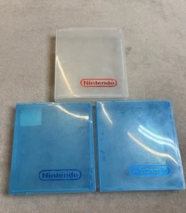 Lot of 3 Nintendo NES Plastic Clamshell Hard Case Logo Clam Shell Clear Blue OEM - Picture 1 of 10