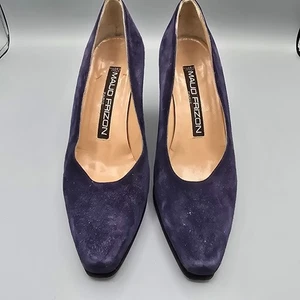 Vintage Early 1990s Maud Frizon Paris Dark Blue/Purple Suede Pumps (EU37/US6.5) - Picture 1 of 17