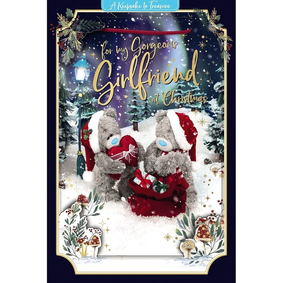 Gorgeous Girlfriend Me to You Tatty Teddy Bear 3D Christmas Keepsake Card - 6x9i