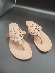 Tory Burch Miller Sandals Light Makeup Women 9M Smooth Leather Sandals, Matte - Picture 1 of 18