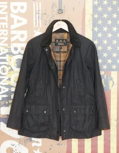 £229 Womens Barbour Beadnell navy waxed jacket size UK 12 US 8 EU 38 - Picture 1 of 8