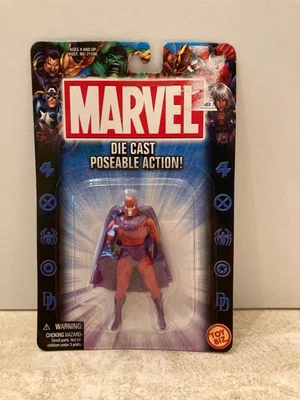 Boneco de ação Toy Biz Marvel Die Cast posável Magneto 3" X-Men colecionável novo - Imagem 1 de 2