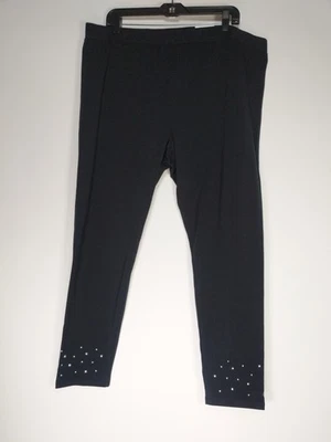 Style & Co Size 3X Black Knit Stretch Studded Pull On Leggings NWT - Image 1 of 4