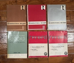 Lot of 6 Architectural Record Magazine 1934-1941 Architecture Design Art Deco - Picture 1 of 12