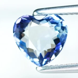 3,23Ct Cuore Perfetto Originale 10,4MM 100% Naturale Viola Blu Tanzania Tanzanite - Foto 1 di 5