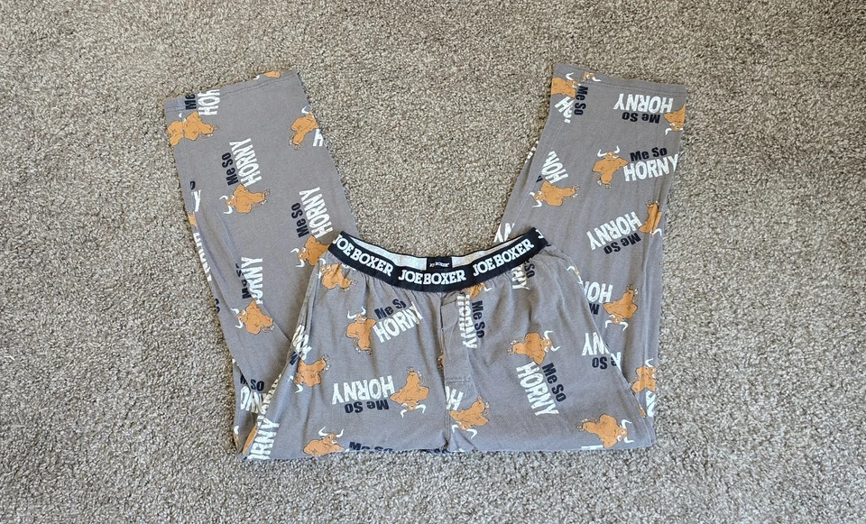 Y2K/2010s Funny Inappropriate  Bull Pajama Pants By Joe Boxer Size Small - Image 1 of 4