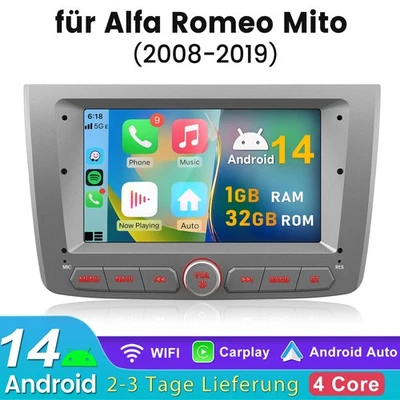 Apple Carplay Autoradio Für Alfa Romeo Mito 2008-2019 Android GPS Navi WIFI DAB+ - Bild 1 von 4