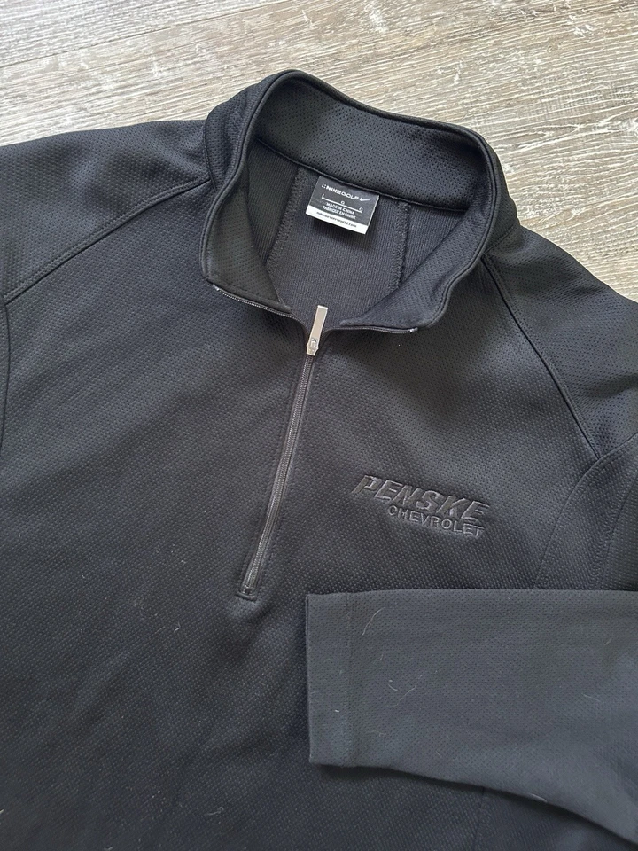Suéter Suéter NIKE GOLF IndyCar Team PENSKE Racing 1/4 Cremallera Logo Cosido Grande Foto 1 de 4