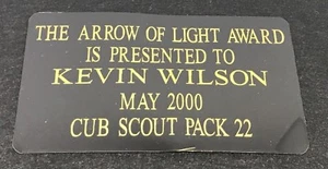 Boy Scouts Of America The Arrow Of Light Award Customized Plaque Only - Picture 1 of 2