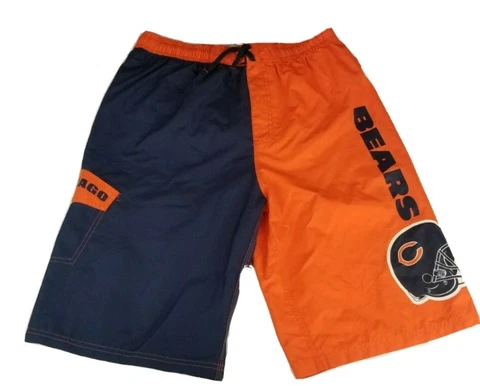 Chicago Bears NFL Blue Orange Swim Trunks Size Youth 18-20 Cover