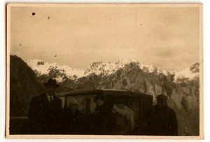 Paysage montagne voiture portrait - photo ancienne an. 1920 30 - Picture 1 of 1