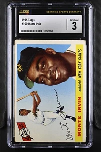 1955 Topps #100 Monte Irvin New York Giants - CSG 3 VG - Foto 1 di 2