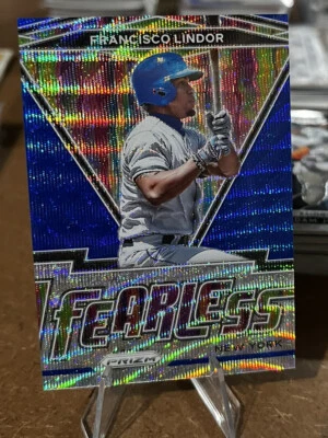Francisco Lindor /60 FEARLESS BLUE WAVE SP Prizm 2021 New York Mets - Image 1 of 4