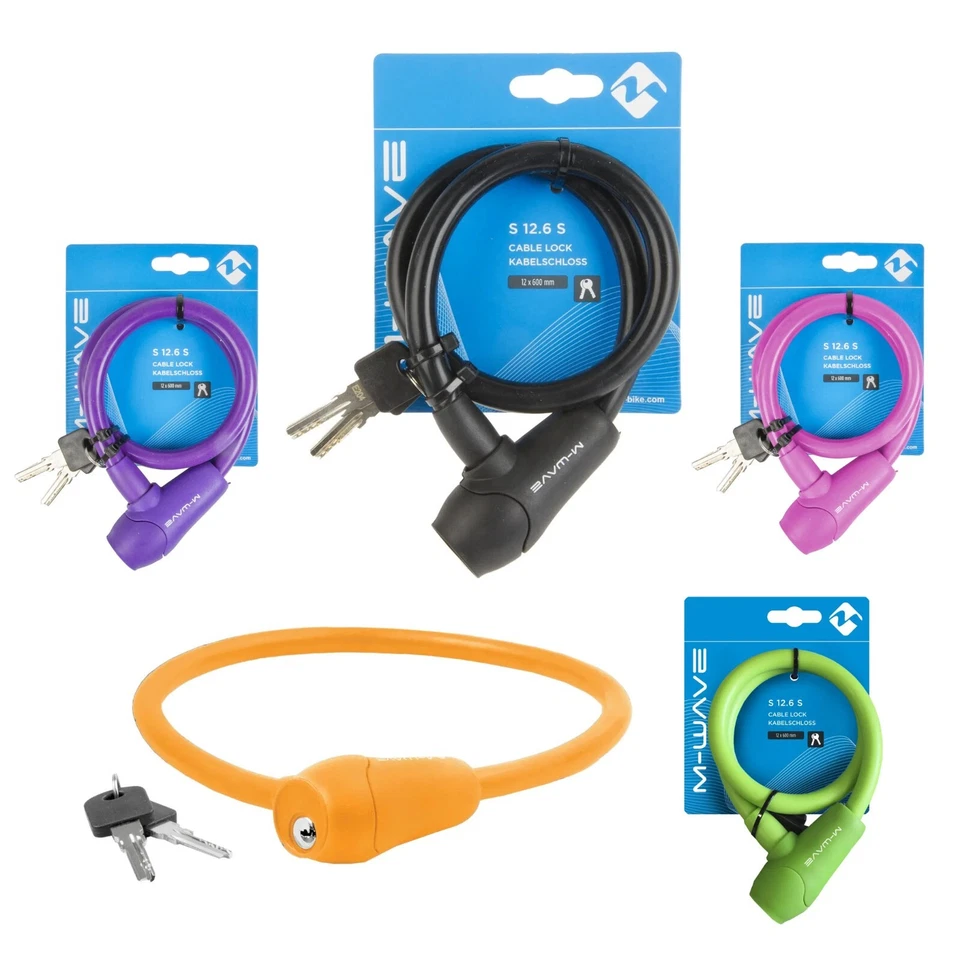 M-Wave Heavy Duty Thick Core Cable Lock - 12mm x 600mm - Bike Cycle Bicycle - Image 1 of 1