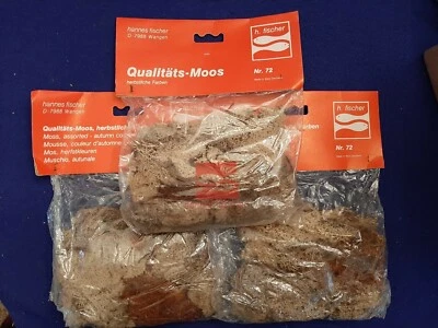 3x HANNES FISCHER Qualitats-Moos Autumn Color Moss Train Accessory Layout SEALED - Image 1 of 4