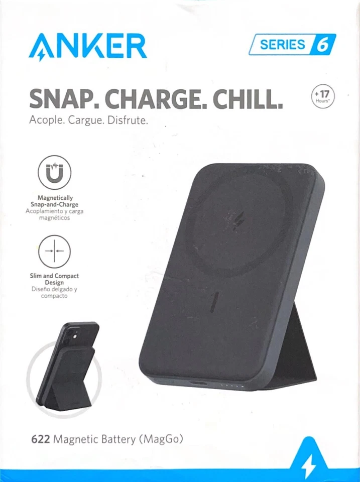 Anker Portable Magnetic 7.5W 5k mAh Battery with Stand for iPhone 12and 13 - Black (A1611H11-1)