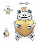 White Gold Finish Gold Heart Princess Frog Charm Dubai Sahara Collection