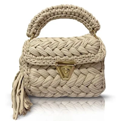 Bolso sin asas de noche CHQEL para mujer, bolso de ganchillo hecho a mano para boda fiesta, pequeño... Foto 1 de 4