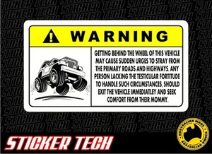 ADVERTENCIA EXTREME 4X4 GO OFFROAD PEGATINA CALCOMANÍA SEÑAL TRAJES ROCK CRAWLER BUGGY - Imagen 1 de 1