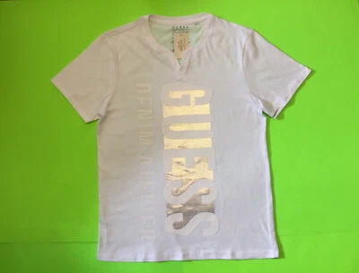 GUESS Los Angeles Men’s Short Sleeve T-Shirt SMALL White w/Silver Cotton - Image 1 of 4