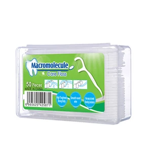 50pcs Toothpick 2-In-1 Floss Picks High Toughness Interdental Stick Tongue O3G4 - Picture 1 of 7