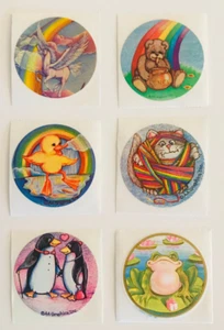 Vintage Stickers Illuminations AA Graphics Rainbows Unicorns Bears 80's - Picture 1 of 1