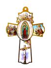 Italian Our Lady of Guadalupe Wooden Wall Cross 6" Virgen Baptism Communion New